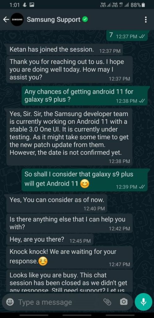 Galaxy S9 Android 11 Rumors