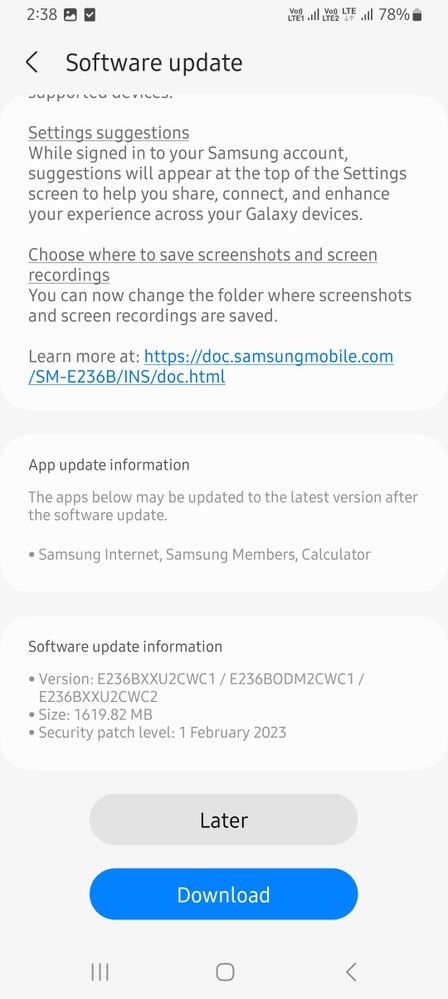 Galaxy F23 One UI 5.1 Update