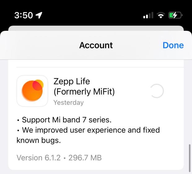 Zepp Life App Update
