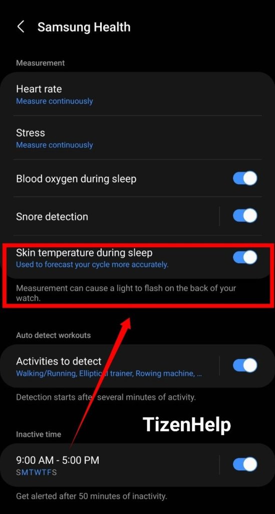 Skin Temperature on Galaxy Watch 5